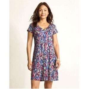 Tommy Bahama Darcy Sunlit Seas V-Neck Dress New With Tags Women’s Med Easy Care